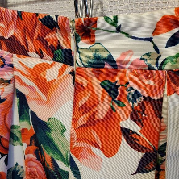 Eliza J Floral Midi Flounce Party Skirt Jacquard Roses Tulle Underlay Sz 4 - Picture 6 of 11